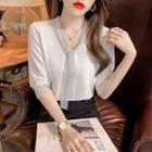 V-neck Rhinestone T-shirt