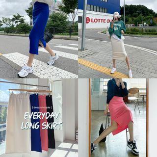 Vivid Slit-side Long Pencil Skirt