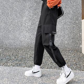 Drawstring-cuff Cropped Cargo