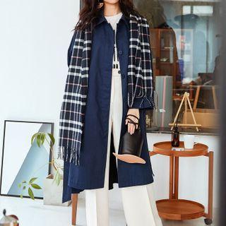 Scarf Button-up Long Coat