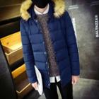 Faux Fur Trim Hood Padded Coat