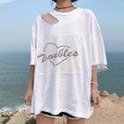 Perforated Mesh Panel Print T-shirt