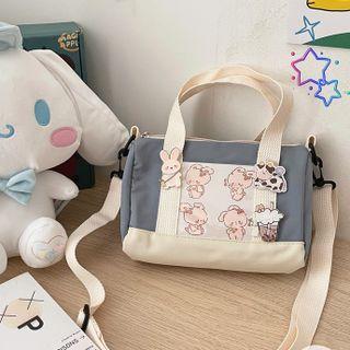 Pvc Panel Top Handle Crossbody Bag