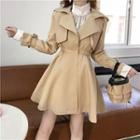 Slim-fit Lapel Coat Dress