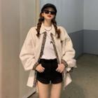 Leopard Print Fleece Jacket / Mini Crossbody Bag