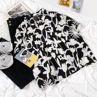 Short-sleeve Floral Printed Shirt Floral - One Size
