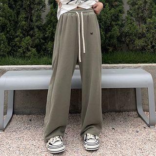 Bow Print Wide Leg Pants