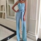Strapless Boot Cut Jumpsuit