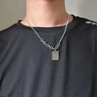 Couple Matching Sim Card Pendant Chain Necklace As Shown In Figure - One Size