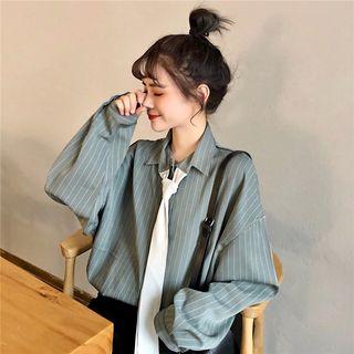 Pinstriped Long Shirt Stripe - Green - One Size