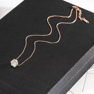 Zircon Cube Necklace As Shown In Figure - One Size