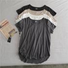 Short-sleeve Scoop Hem T-shirt