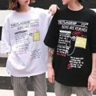 Couple Matching Short-sleeve Printed T-shirt / Plaid Straight-cut Pants