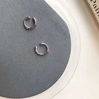 Plain Ear Cuff E258 - 1 Pair - Silver - One Size