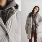 Snap-button Hooded Puffer Coat