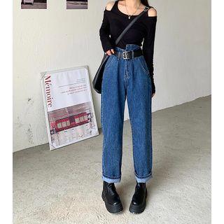 High-waist Straight-cut  Jeans