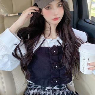Contrast Trim Blouse / Knit Top