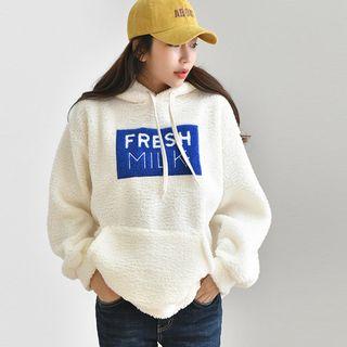 Printed Sherpa-fleece Hoodie