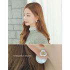 Floral Faux-pearl Double Side Earrings