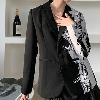 Color-block Long-sleeve Blazer