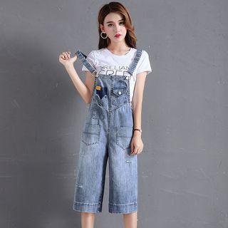 Pocketed Capri Dungaree