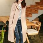 Long Hooded Knit Coat