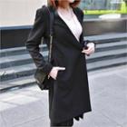 Open-front Long Jacket With Sash