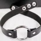 Hoop Faux Leather Choker / Bracelet