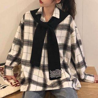 Plaid Shirt / Scarf / Set