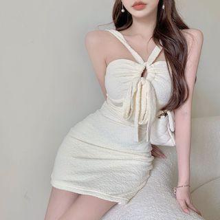Halter Plain Mini Dress