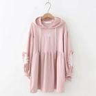 Lettering Hooded Minidress Pink - One Size