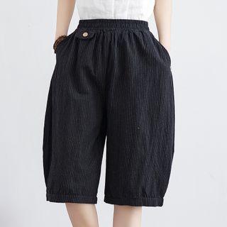 Striped High-waist Wide-leg Shorts
