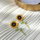 Alloy Sunflower Earring 1 Pair - As Shown In Figure - One Size
