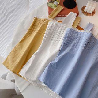 Lace-trim Plain Tank Top
