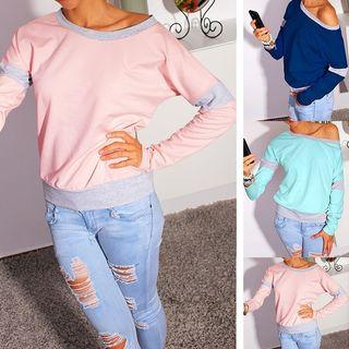 Contrast Trim Long Sleeve T-shirt