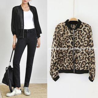 Chiffon Zip-up Print Jacket