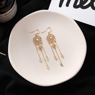 Rhinestone Alloy Star Fringed Earring 1 Pair - As Shown In Figure - One Size