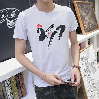 Short-sleeve Cock Printed T-shirt