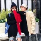 Color-block Distressed Couple Matching Sweater