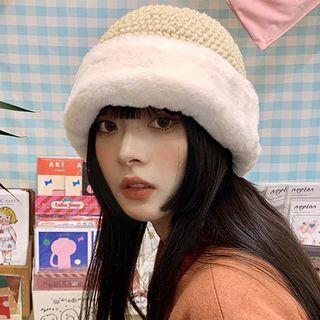 Fleece-lined Knit Bucket Hat