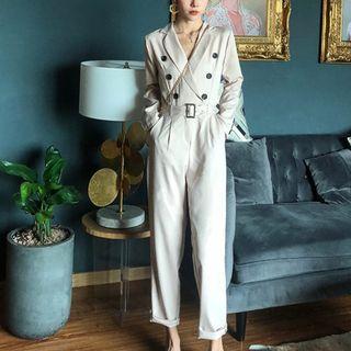 Long-sleeve Double Breasted Jumpsuit