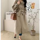 Notched-lapel Spring Robe Coat One Size