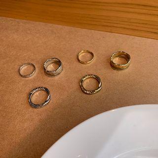 Set Of 3: Alloy Ring (assorted Designs)