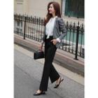 Collarless Seam-trim Blazer