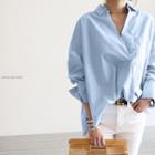 Long-sleeve Open-placket Shirt