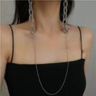 Chunky Chain Link Drop Earring 1 Pair - Silver - One Size