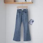Short-sleeve Floral Print T-shirt / Boot-cut Jeans