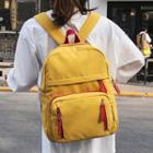Contrast-zip Backpack