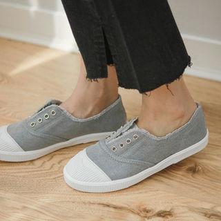 Toe-cap Fray-edge Sneakers