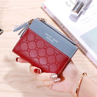 Color Panel Zip Bifold Wallet